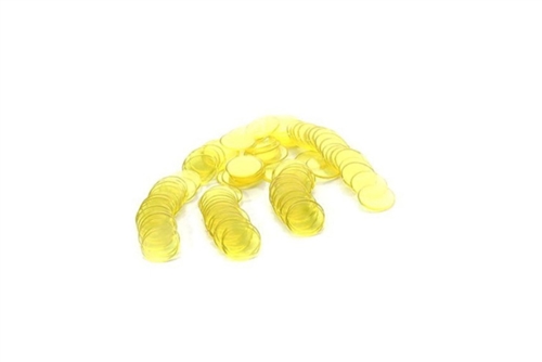 50 x 15mm Clear Yellow Plastic Chip