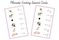 Pink Language Serie J - Ending Sound Cards, Cursive