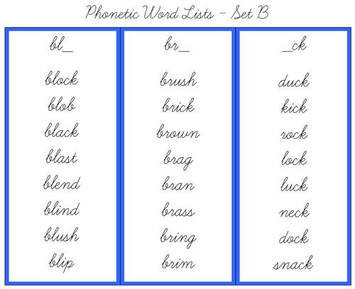Blue Language Series C - Word Lists