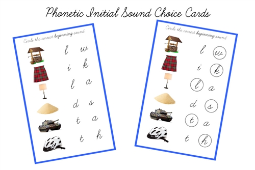 Blue Language Serie F - Initial Sound Choice Cards
