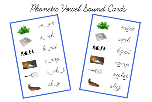 Blue Language Series J - Vowel Sound Cards