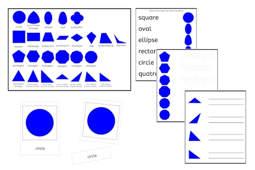 3 Part Cards for Geometric Shapes